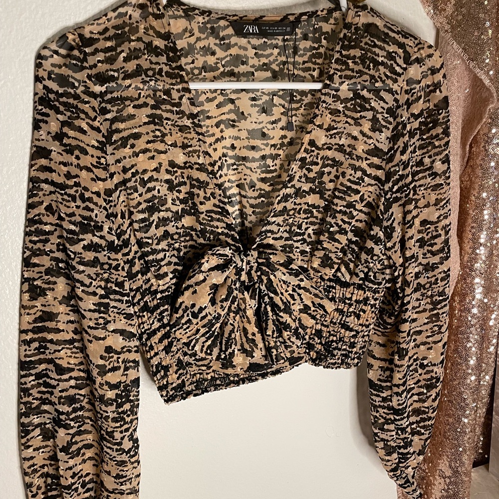 Sheer textured crop top